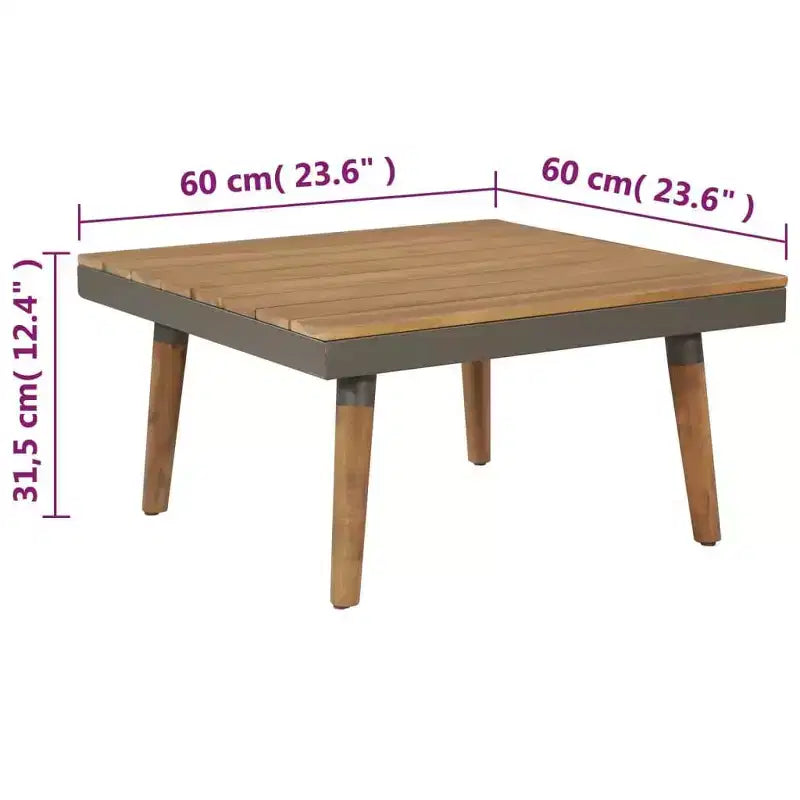 vidaXL Salon de jardin 4 pièces avec coussins en bois d'acacia massif marron
