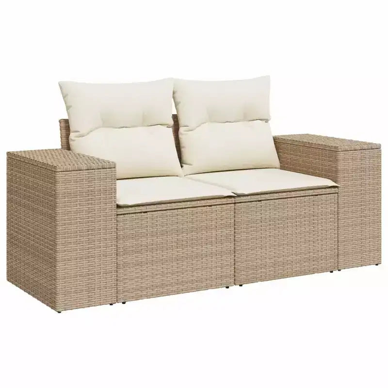 vidaXL Ensemble de canapés de jardin 4 pièces avec coussins en résine tressée beige
