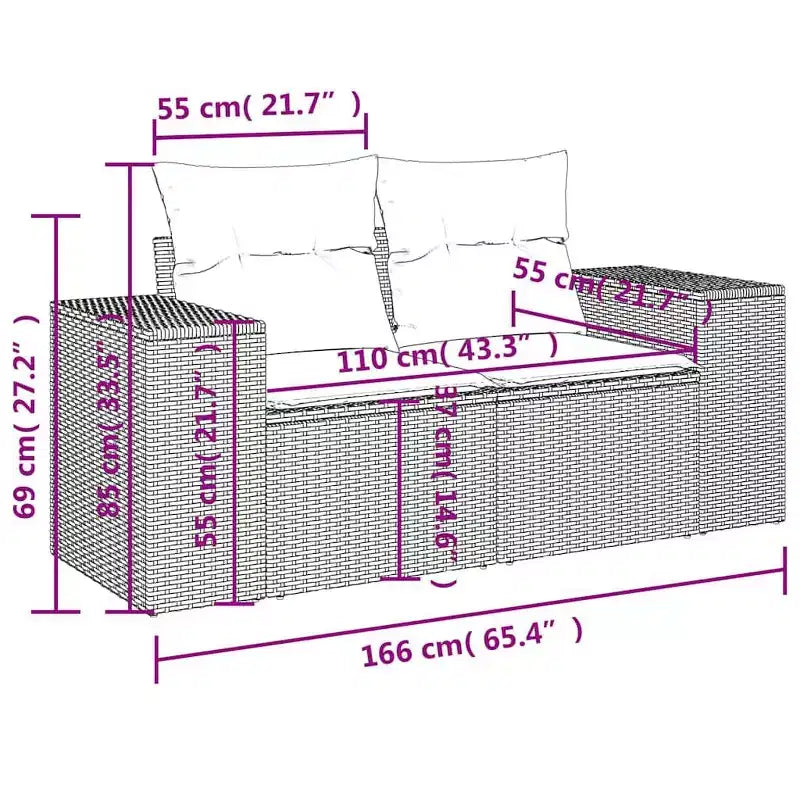 vidaXL Ensemble de canapés de jardin 4 pièces avec coussins en résine tressée beige