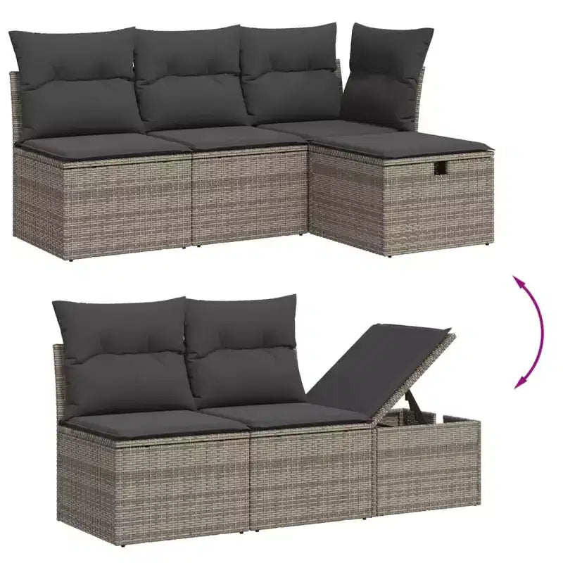 vidaXL Salon de jardin avec coussins Mobilier d'extérieur 7 pièces en résine tressée