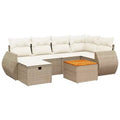 vidaXL Salon de jardin avec coussins Mobilier d'extérieur 7 pièces en résine tressée