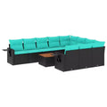 vidaXL 11 Piece Garden Sofa Set with Cushions Grey Poly Rattan