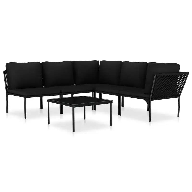 vidaXL Patio Lounge Set Patio Furniture Set Table and Chair Set Black PVC