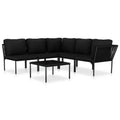 vidaXL Patio Lounge Set Patio Furniture Set Table and Chair Set Black PVC