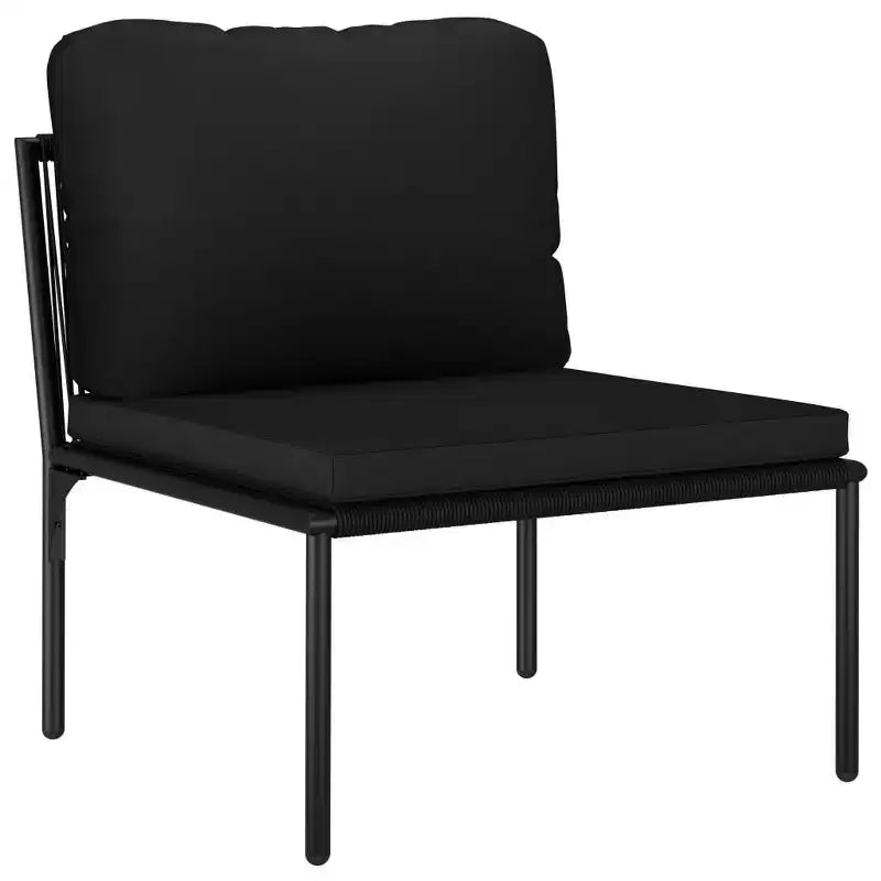 vidaXL Salon de jardin PVC noir avec table et chaises