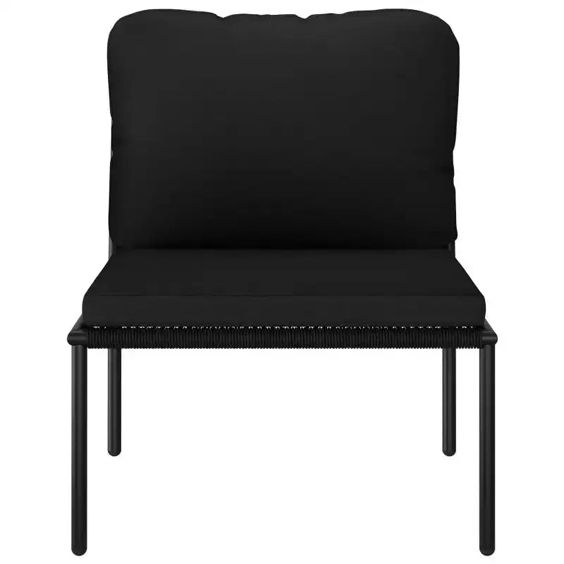 vidaXL Salon de jardin PVC noir avec table et chaises