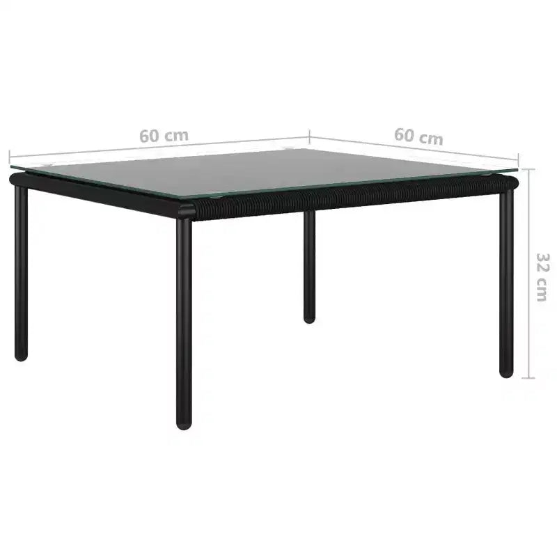 vidaXL Salon de jardin PVC noir avec table et chaises