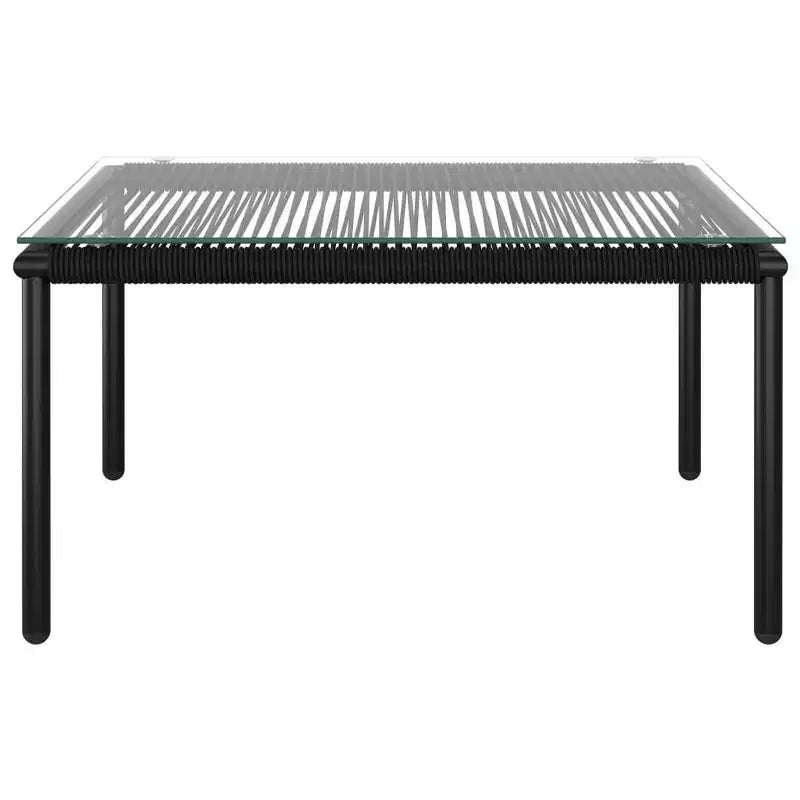 vidaXL Salon de jardin PVC noir avec table et chaises