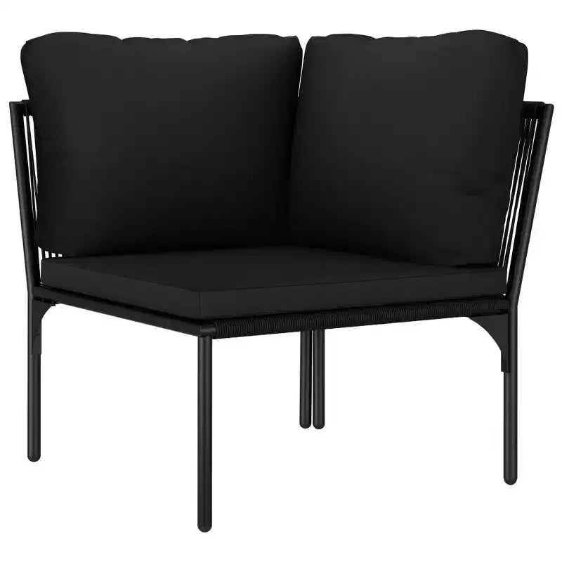 vidaXL Salon de jardin PVC noir avec table et chaises