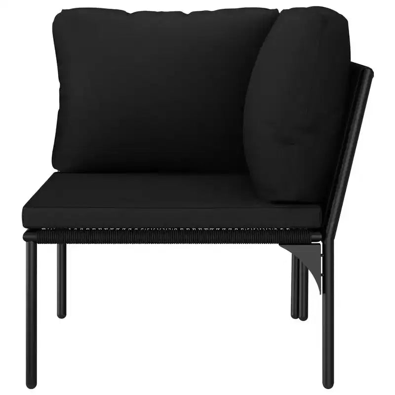 vidaXL Salon de jardin PVC noir avec table et chaises