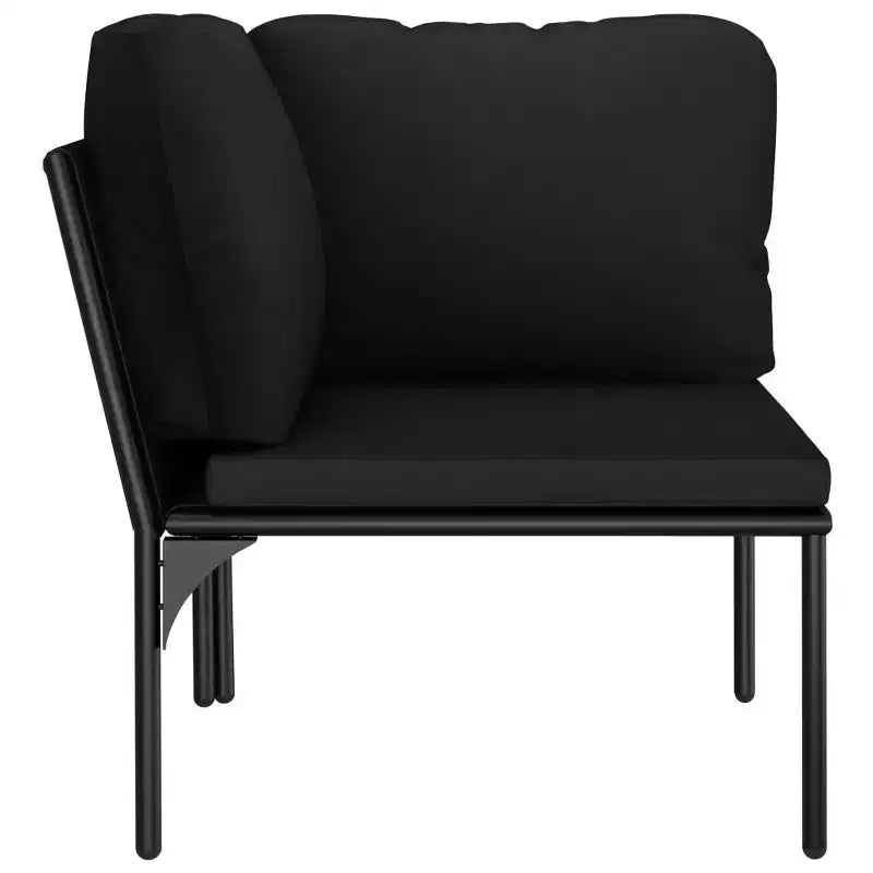 vidaXL Salon de jardin PVC noir avec table et chaises