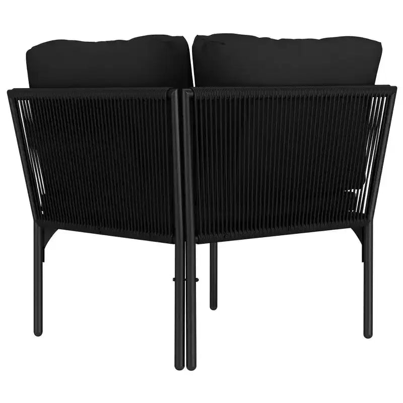 vidaXL Salon de jardin PVC noir avec table et chaises