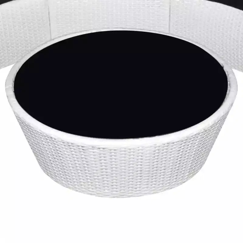 vidaXL Salon de jardin 10 pièces avec coussins résine tressée blanc