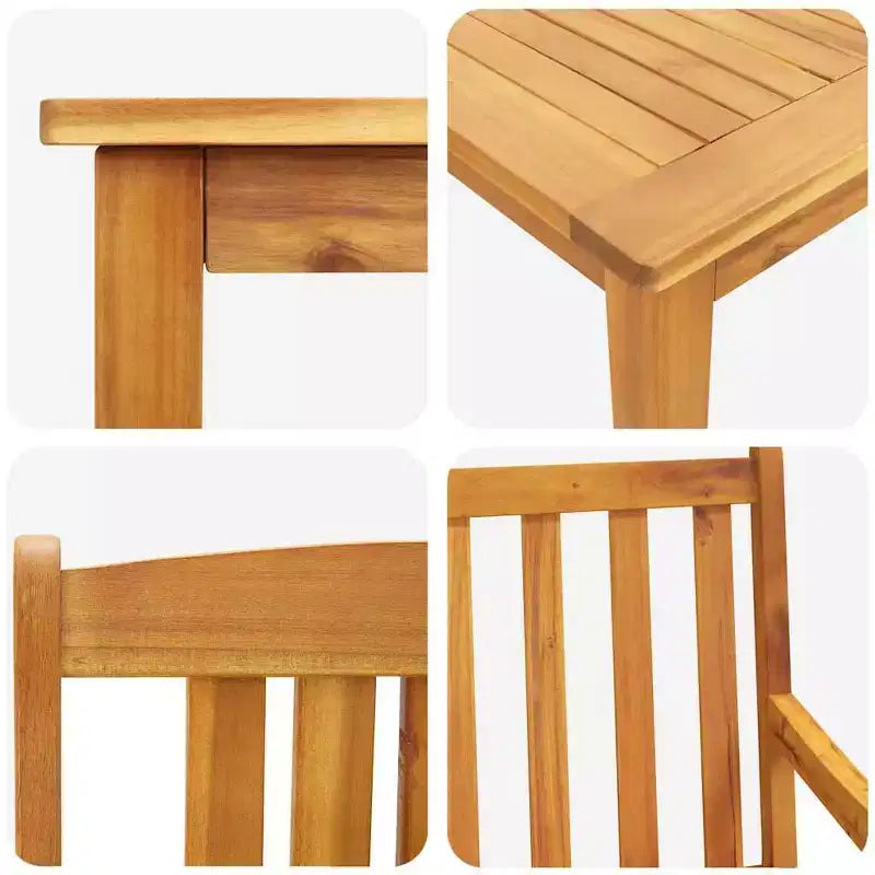 vidaXL Salon de jardin 3 pcs Marron Bois d'acacia massif