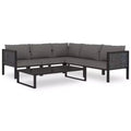 vidaXL Patio Lounge Set Outdoor Sectional Sofa Set Poly Rattan Anthracite