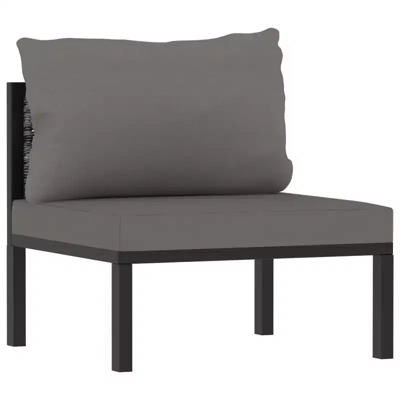 vidaXL Ensemble de salon de jardin Canapé d'angle d'extérieur en résine tressée anthracite