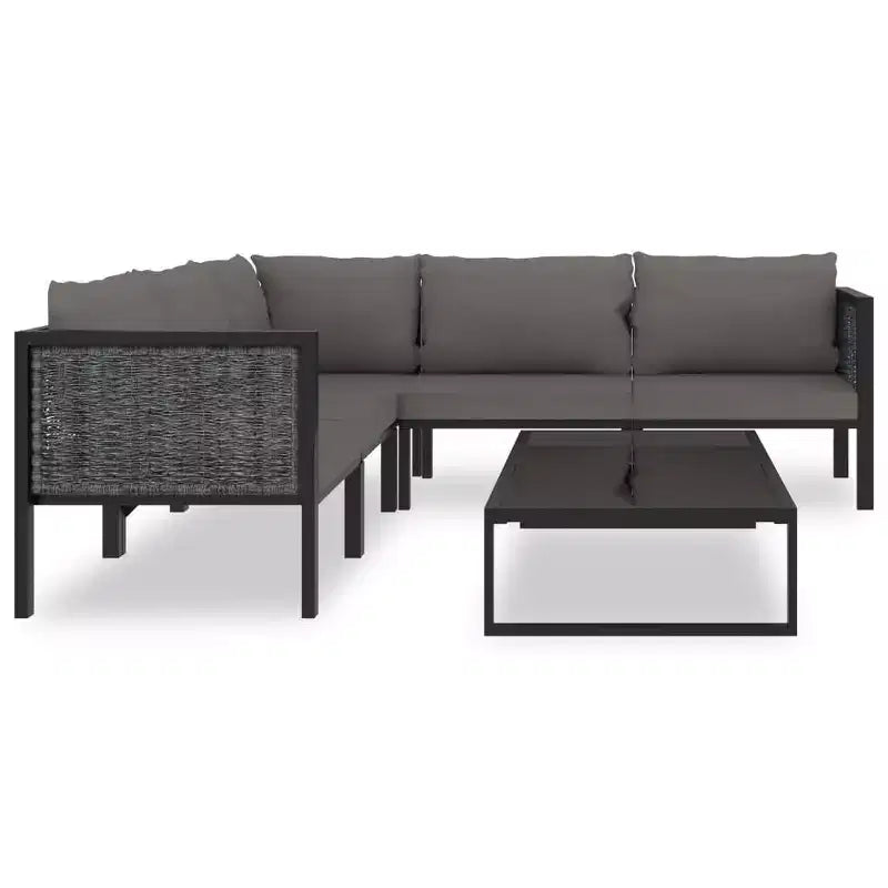 vidaXL Ensemble de salon de jardin Canapé d'angle d'extérieur en résine tressée anthracite