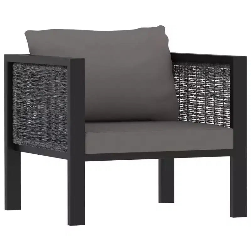 vidaXL Ensemble de salon de jardin Canapé d'angle d'extérieur en résine tressée anthracite