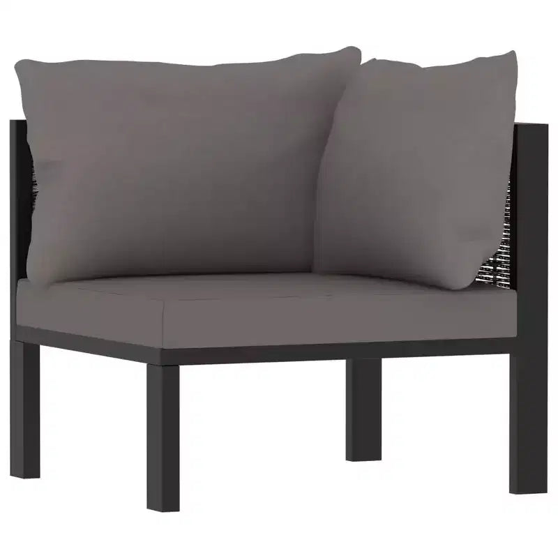 vidaXL Ensemble de salon de jardin Canapé d'angle d'extérieur en résine tressée anthracite