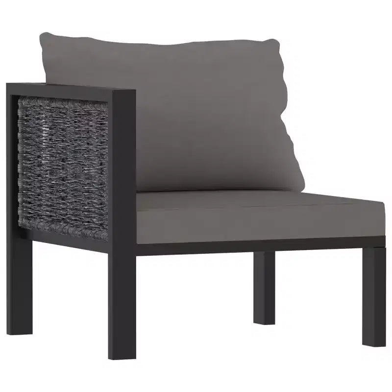 vidaXL Ensemble de salon de jardin Canapé d'angle d'extérieur en résine tressée anthracite
