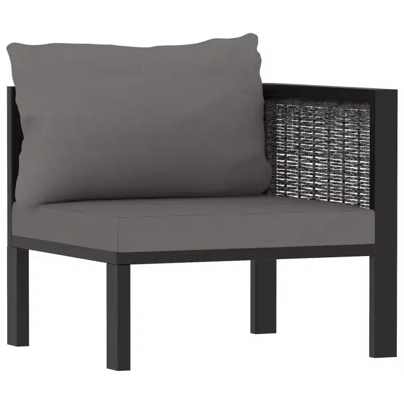 vidaXL Ensemble de salon de jardin Canapé d'angle d'extérieur en résine tressée anthracite