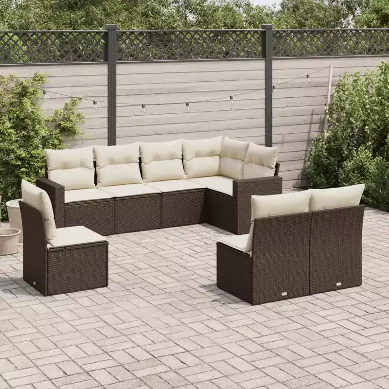 vidaXL Salon de jardin 8 pièces avec coussins en résine tressée gris