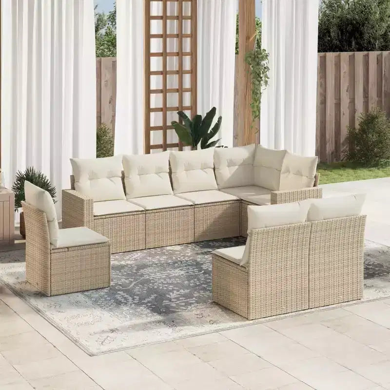 vidaXL Salon de jardin 8 pièces avec coussins en résine tressée gris