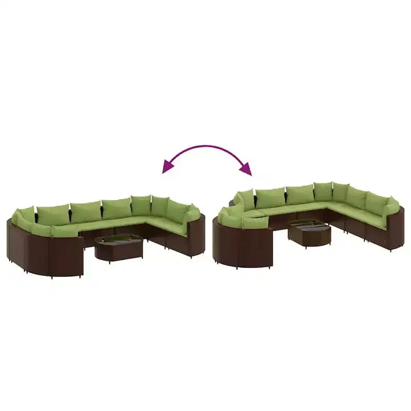 vidaXL Salon de jardin avec coussins 10 pièces en résine tressée