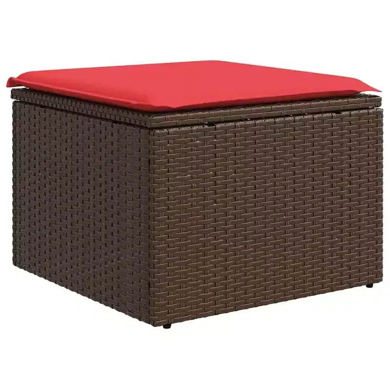 vidaXL Salon de jardin avec coussins, table et canapés, 7 pièces, en rotin synthétique