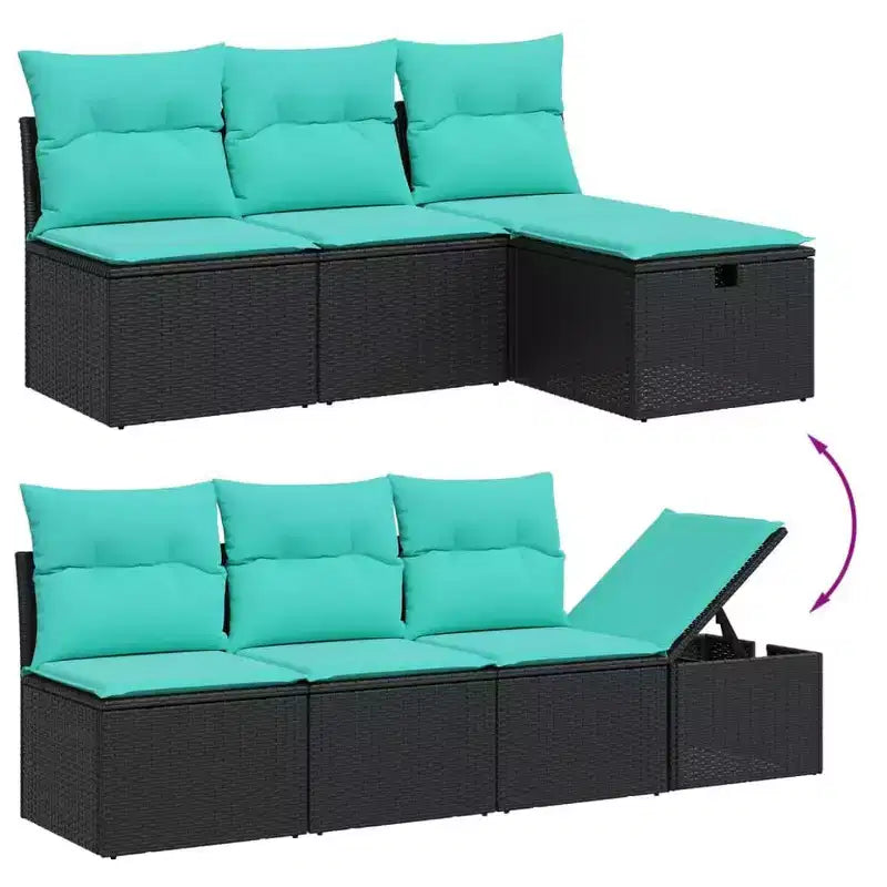 vidaXL Salon de jardin avec coussins et table d'extérieur 8 pièces en résine tressée