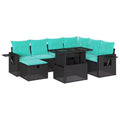 vidaXL Salon de jardin avec coussins et table d'extérieur 8 pièces en résine tressée