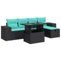 vidaXL Salon de jardin avec coussins, canapé d'angle, 6 pièces, résine tressée