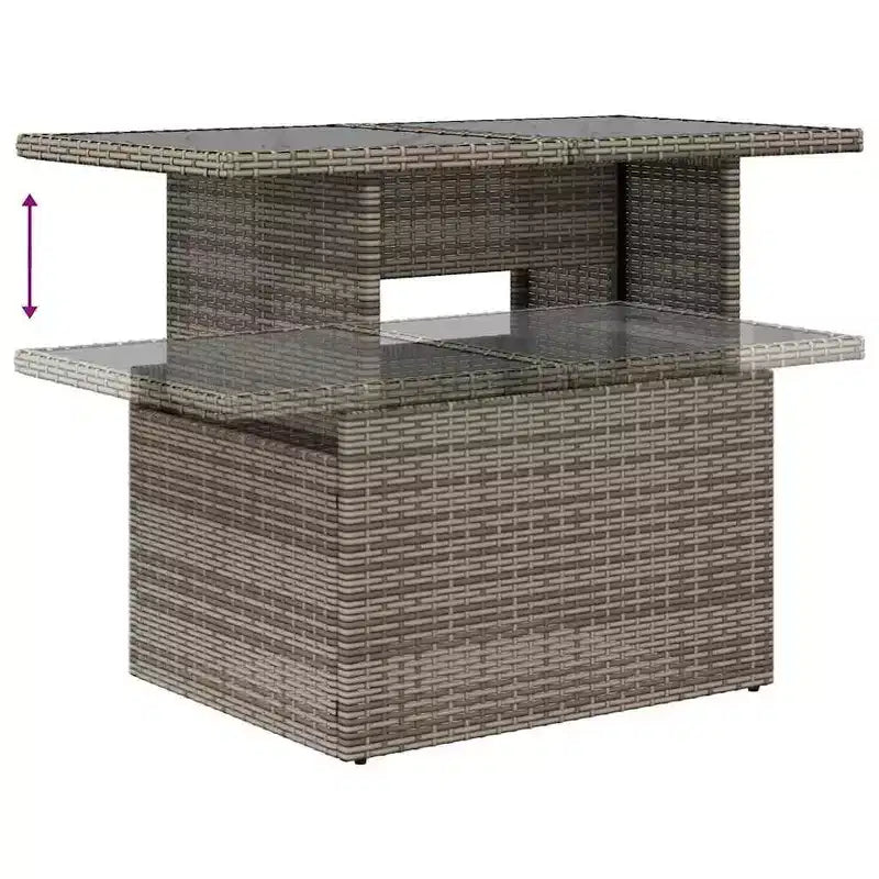 vidaXL Salon de jardin avec coussins et table d'extérieur 7 pièces en résine tressée
