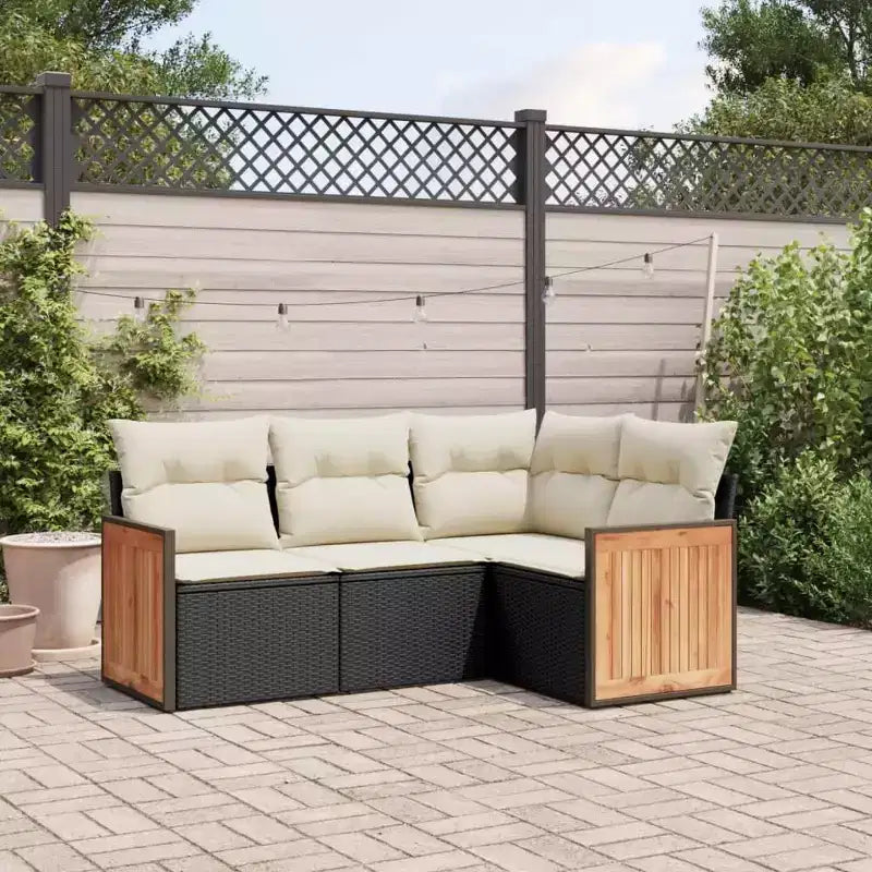 vidaXL Salon de jardin 5 pièces avec coussins en résine tressée