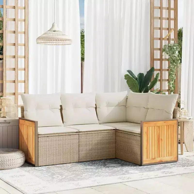 vidaXL Salon de jardin 5 pièces avec coussins en résine tressée