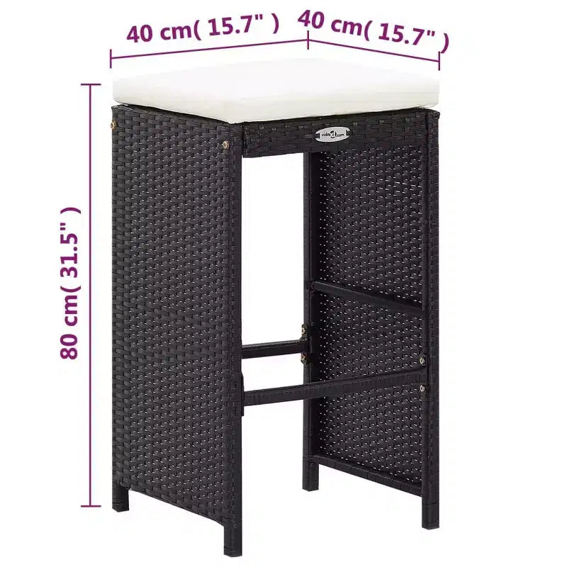 vidaXL Ensemble de bar de jardin Table et chaises d'extérieur 7 pièces en résine tressée
