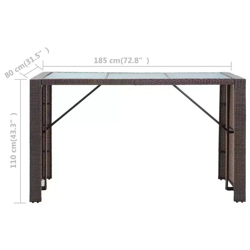 vidaXL Ensemble de bar de jardin Table et chaises d'extérieur 7 pièces en résine tressée