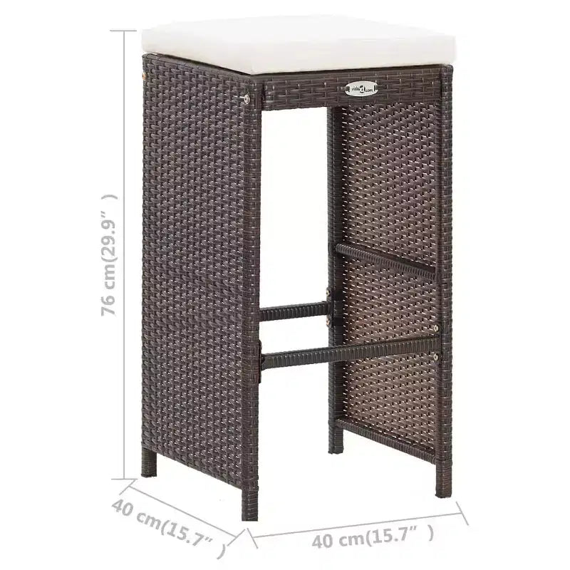 vidaXL Ensemble de bar de jardin Table et chaises d'extérieur 7 pièces en résine tressée