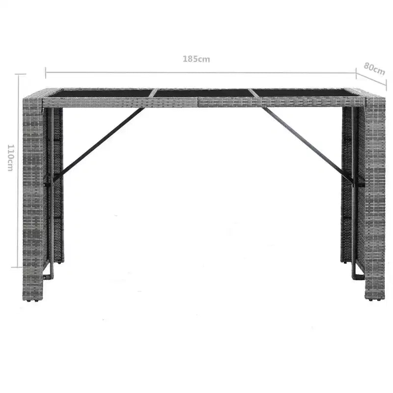 vidaXL Ensemble de bar de jardin Table et chaises d'extérieur 7 pièces en résine tressée