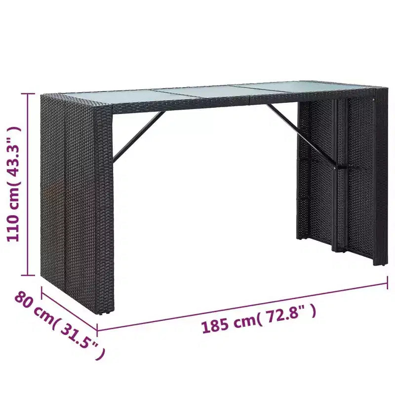 vidaXL Ensemble de bar de jardin Table et chaises d'extérieur 7 pièces en résine tressée
