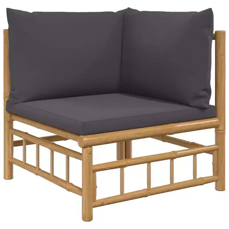 vidaXL Salon de jardin 5 pièces avec coussins Bambou