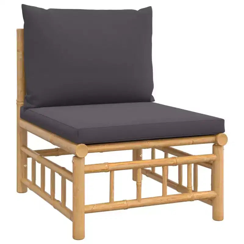 vidaXL Salon de jardin 5 pièces avec coussins Bambou