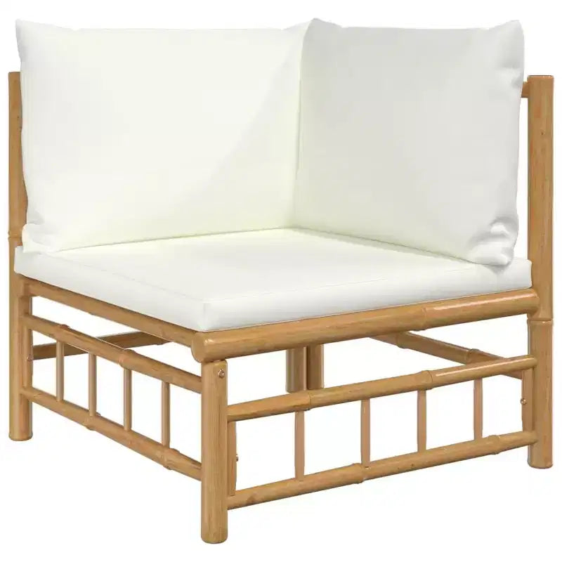 vidaXL Salon de jardin 5 pièces avec coussins Bambou