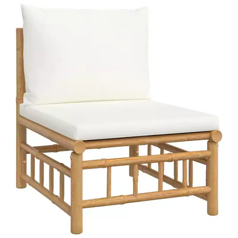 vidaXL Salon de jardin 5 pièces avec coussins Bambou