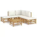 vidaXL Salon de jardin 5 pièces avec coussins Bambou