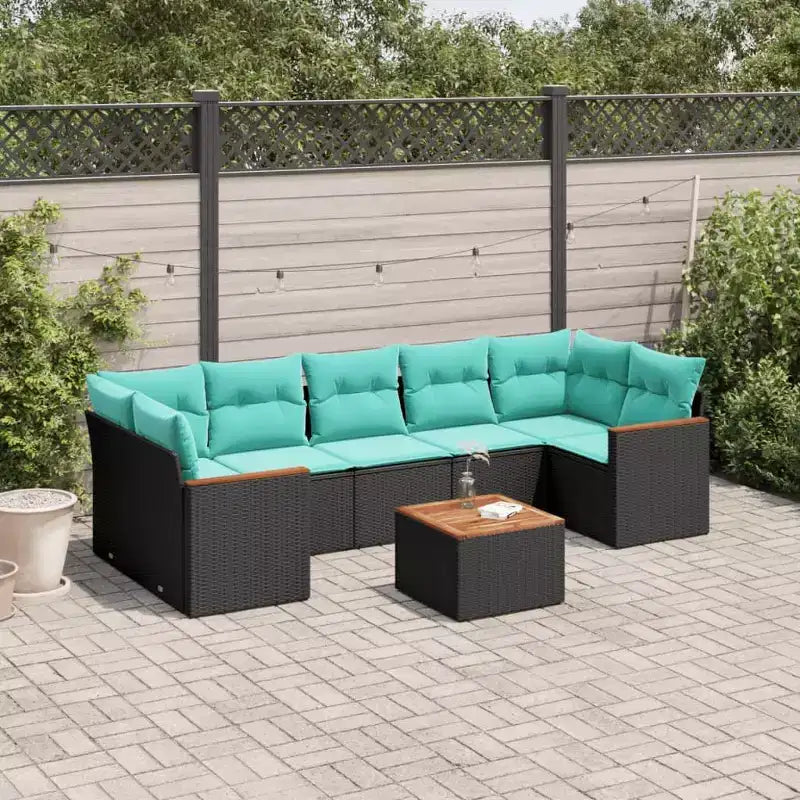 vidaXL Salon de jardin avec coussins 8 pièces en résine tressée