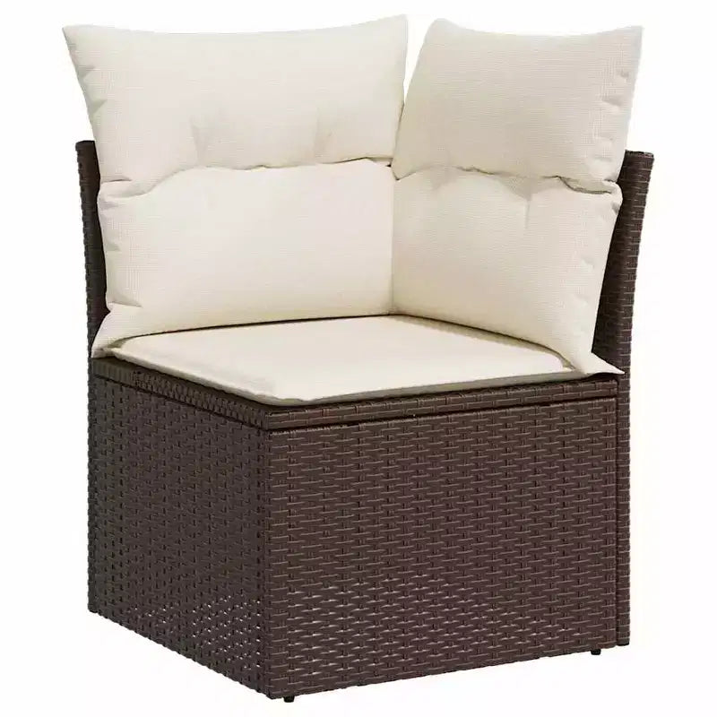 vidaXL Salon de jardin 10 pcs avec coussins Résine tressée