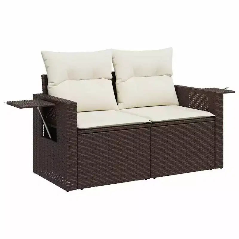 vidaXL Salon de jardin 10 pcs avec coussins Résine tressée