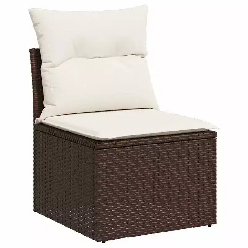 vidaXL Salon de jardin 10 pcs avec coussins Résine tressée