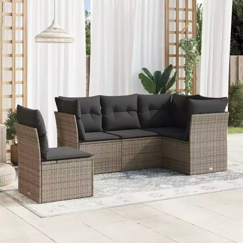 vidaXL Salon de jardin 6 pièces avec coussins en résine tressée – Plusieurs coloris et modèles au choix